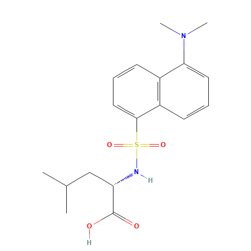 DANSYL-L-LEUCINE (CAS: 1100-22-7) - Chemical Structure and Molecular Formula 