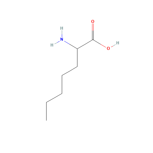 2-AMINOHEPTANOIC ACID (CAS: 1115-90-8) - Chemical Structure and Molecular Formula 