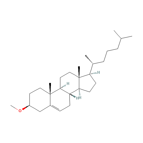 3-Methoxy-10,13-dimethyl-17-(6-methylheptan-2-yl)-2,3,4,7,8,9,11,12,14,15,16,17-dodecahydro-1H-cyclopenta[a]phenanthrene (CAS: 1174-92-1) - Chemical Structure and Molecular Formula 