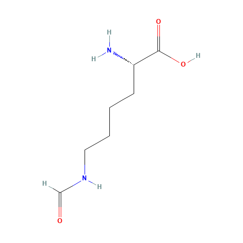 N-EPSILON-FORMYL-L-LYSINE (CAS: 1190-48-3) - Chemical Structure and Molecular Formula 