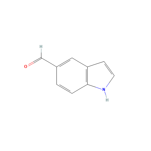 Indole-5-carboxaldehyde (CAS: 1196-69-6) - Chemical Structure and Molecular Formula 