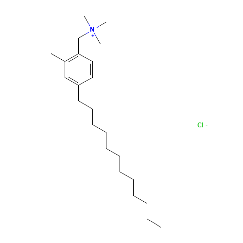 METHYLDODECYLBENZYL TRIMETHYL AMMONIUM CHLORIDE (CAS: 1399-80-0) - Chemical Structure and Molecular Formula 