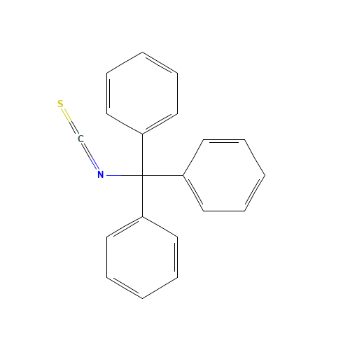 TRITYL ISOTHIOCYANATE (CAS: 1726-94-9) - Chemical Structure and Molecular Formula 
