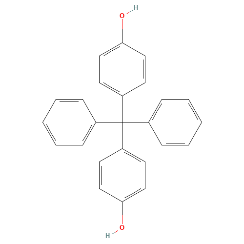 4,4'-Dihydroxytetraphenylmethane (CAS: 1844-01-5) - Chemical Structure and Molecular Formula 