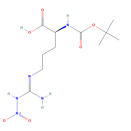 N-Boc-N'-nitro-L-arginine (CAS: 2188-18-3) - Chemical Structure and Molecular Formula 