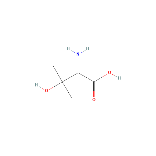 (R)-2-Amino-3-hydroxy-3-methylbutanoic acid (CAS: 2280-28-6) - Chemical Structure and Molecular Formula 