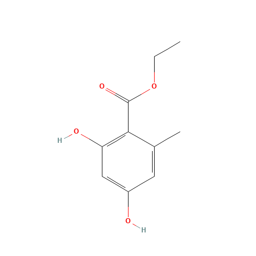 2,4-DIHYDROXY-6-METHYLBENZOIC ACID ETHYL ESTER (CAS: 2524-37-0) - Chemical Structure and Molecular Formula 