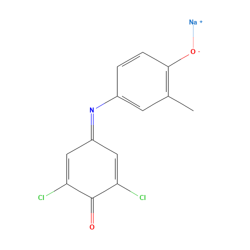 2,6-DICHLOROPHENOL-INDO-O-CRESOL SODIUM SALT (CAS: 2701-91-9) - Chemical Structure and Molecular Formula 