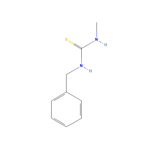 1-BENZYL-3-METHYL-2-THIOUREA (CAS: 2740-94-5) - Chemical Structure and Molecular Formula 