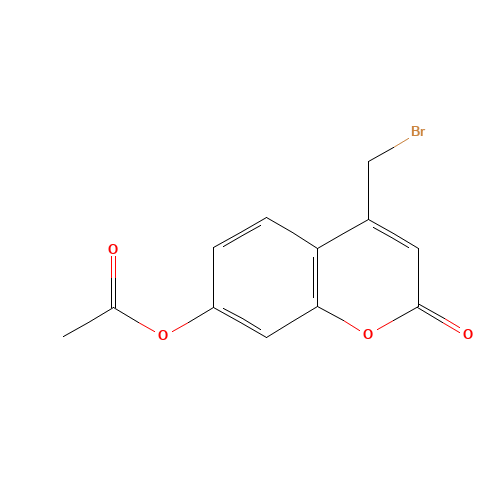 7-ACETOXY-4-BROMOMETHYLCOUMARIN (CAS: 2747-04-8) - Chemical Structure and Molecular Formula 