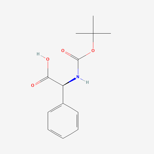 BOC-D-PHG-OH (CAS: 2900-27-8) - Chemical Structure and Molecular Formula 