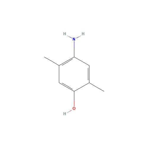 4-Amino-2,5-dimethylphenol (CAS: 3096-71-7) - Chemical Structure and Molecular Formula 