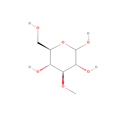 3-O-METHYL-D-GLUCOPYRANOSE (CAS: 3370-81-8) - Chemical Structure and Molecular Formula 
