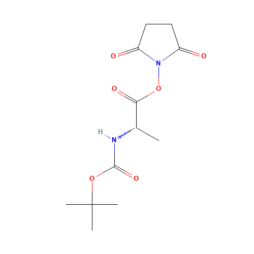Succinimido (S)-2-[(tert-butoxycarbonyl)amino]propionate (CAS: 3392-05-0) - Chemical Structure and Molecular Formula 