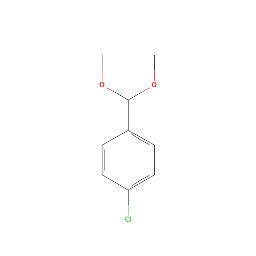 4-CHLOROBENZALDEHYDE DIMETHYL ACETAL (CAS: 3395-81-1) - Chemical Structure and Molecular Formula 