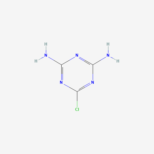 2-CHLORO-4,6-DIAMINO-1,3,5-TRIAZINE (CAS: 3397-62-4) - Chemical Structure and Molecular Formula 