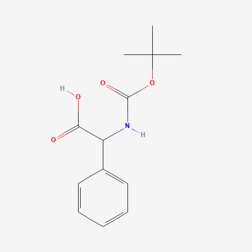 TERT-BUTOXYCARBONYLAMINO-PHENYL-ACETIC ACID (CAS: 3601-66-9) - Chemical Structure and Molecular Formula 