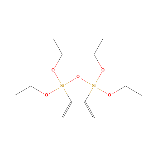 1,3-DIVINYLTETRAETHOXYDISILOXANE (CAS: 3682-26-6) - Chemical Structure and Molecular Formula 