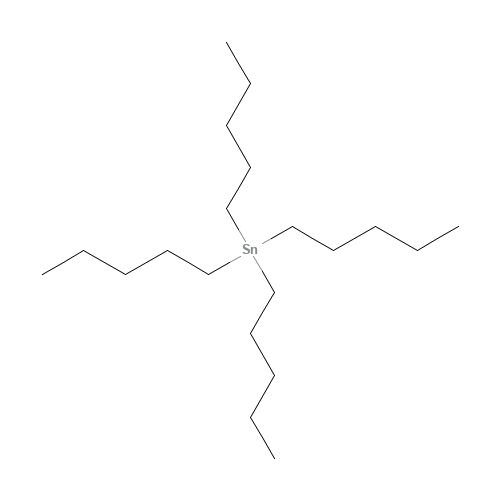 TETRA-N-PENTYLTIN (CAS: 3765-65-9) - Chemical Structure and Molecular Formula 