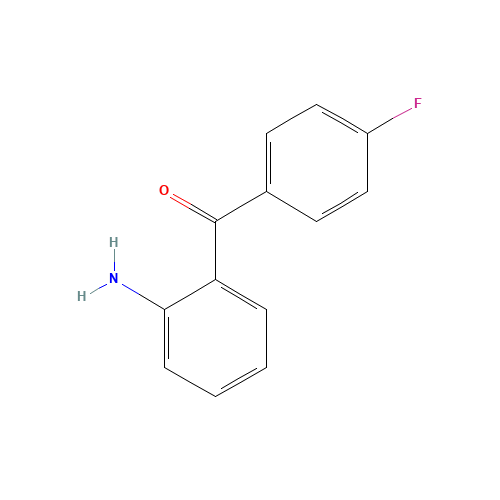 2-Amino-4'-fluorobenzophenone (CAS: 3800-06-4) - Chemical Structure and Molecular Formula 