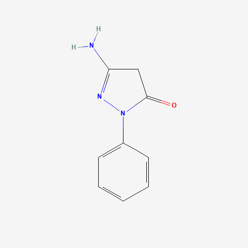 3-AMINO-1-PHENYL-2-PYRAZOLIN-5-ONE (CAS: 4149-06-8) - Chemical Structure and Molecular Formula 