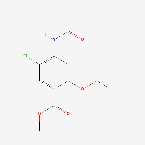 4-ACETAMINO-5-CHLORO-2-ETHOXY METHYL BENZOATE (CAS: 4235-43-2) - Chemical Structure and Molecular Formula 
