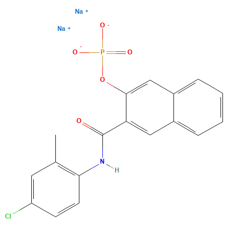 NAPHTHOL AS-TR PHOSPHATE,MONOSODIUM SALT (CAS: 4264-93-1) - Chemical Structure and Molecular Formula 
