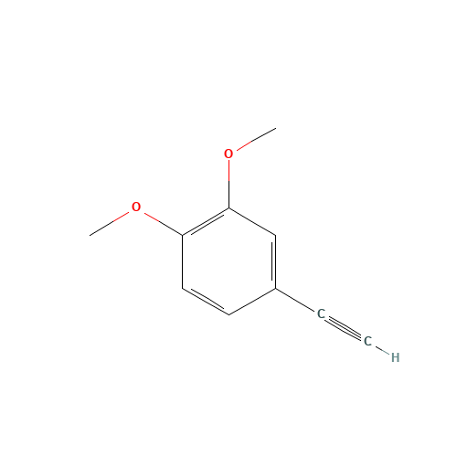 3',4'-DIMETHOXYPHENYL ACETYLENE (CAS: 4302-52-7) - Chemical Structure and Molecular Formula 