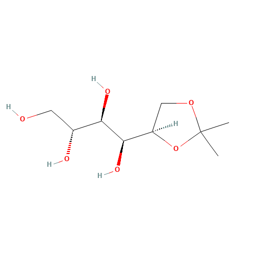 1,2-O-ISOPROPYLIDENE-D-MANNITOL (CAS: 4306-35-8) - Chemical Structure and Molecular Formula 