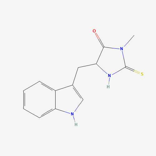 5-(1H-INDOL-3-YLMETHYL)-3-METHYL-2-THIOXO-4-IMIDAZOLIDINONE (CAS: 4311-88-0) - Chemical Structure and Molecular Formula 