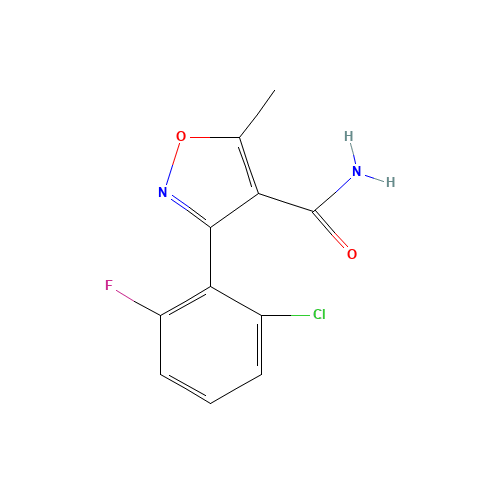 3-(2-CHLORO-6-FLUOROPHENYL)-5-METHYLISOXAZOLE-4-CARBOXAMIDE (CAS: 4415-11-6) - Chemical Structure and Molecular Formula 