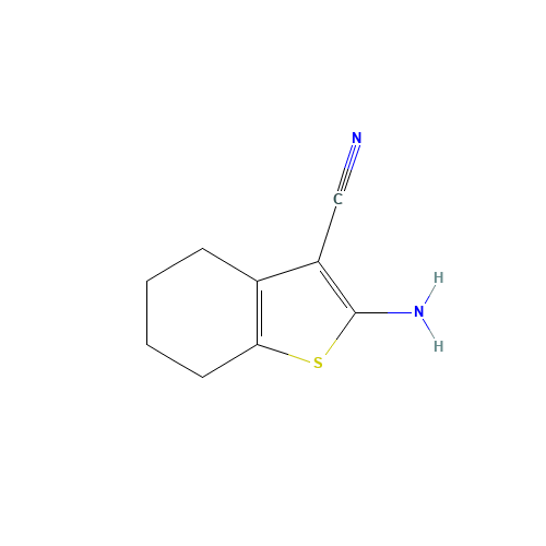 2-AMINO-4,5,6,7-TETRAHYDRO-1-BENZOTHIOPHENE-3-CARBONITRILE (CAS: 4651-91-6) - Chemical Structure and Molecular Formula 