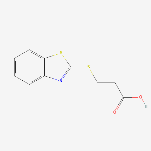 3-(2-BENZOTHIAZOLYLTHIO)PROPIONIC ACID (CAS: 4767-00-4) - Chemical Structure and Molecular Formula 