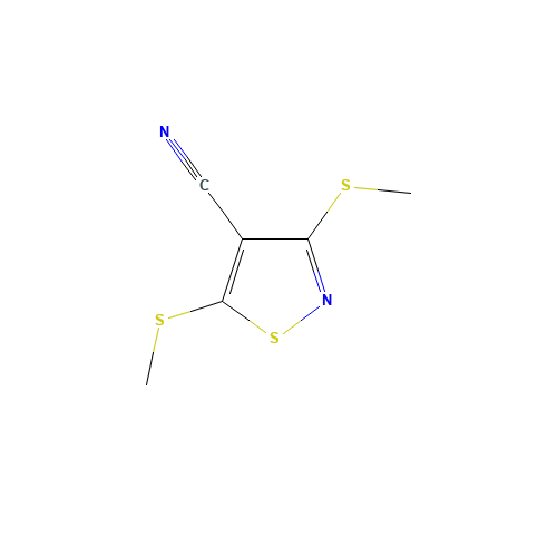 3,5-BIS(METHYLTHIO)ISOTHIAZOLE-4-CARBONITRILE (CAS: 4886-13-9) - Chemical Structure and Molecular Formula 