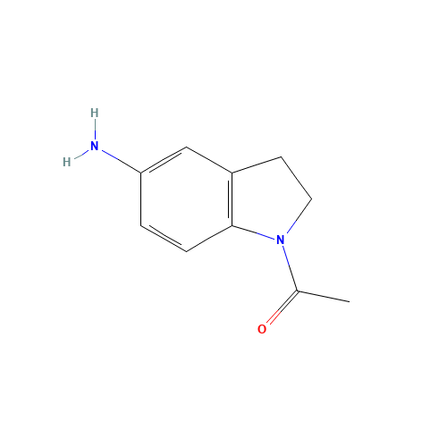1-ACETYL-5-AMINO-2,3-DIHYDRO-(1H)-INDOLE (CAS: 4993-96-8) - Chemical Structure and Molecular Formula 