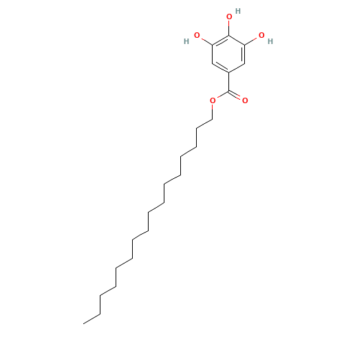Hexadecyl 3,4,5-trihydroxybenzoate (CAS: 5026-65-3) - Chemical Structure and Molecular Formula 