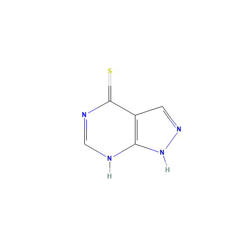 4-MERCAPTOPYRAZOLO[3,4D]PYRIMIDINE (CAS: 5334-23-6) - Chemical Structure and Molecular Formula 