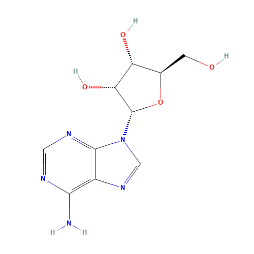9-ALPHA-RIBOFURANOSYLADENINE (CAS: 5682-25-7) - Chemical Structure and Molecular Formula 