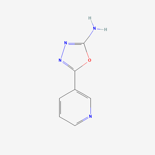 5-PYRIDIN-3-YL-1,3,4-OXADIAZOL-2-YLAMINE (CAS: 5711-73-9) - Chemical Structure and Molecular Formula 