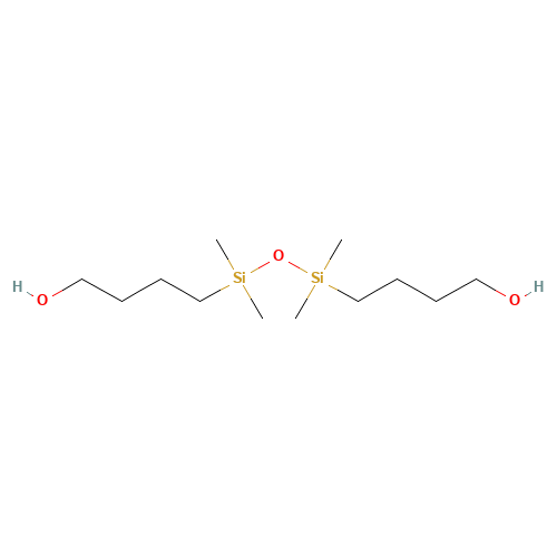 1,3-BIS(4-HYDROXYBUTYL)TETRAMETHYLDISILOXANE (CAS: 5931-17-9) - Chemical Structure and Molecular Formula 