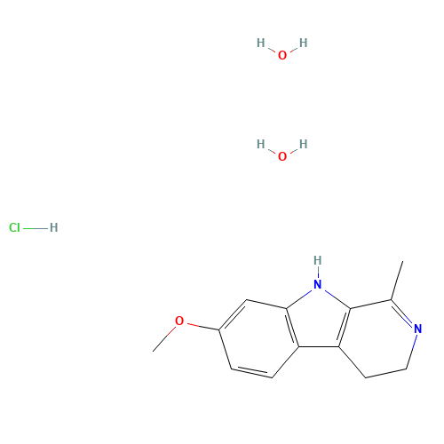 HARMALINE HYDROCHLORIDE DIHYDRATE (CAS: 6027-98-1) - Chemical Structure and Molecular Formula 