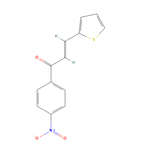 1-(4-NITROPHENYL)-3-(2-THIENYL)-PROP-2-EN-1-ONE (CAS: 6028-92-8) - Chemical Structure and Molecular Formula 