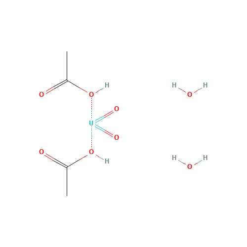 URANYL ACETATE DIHYDRATE (CAS: 6159-44-0) - Chemical Structure and Molecular Formula 