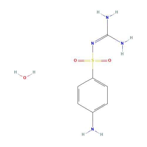 SULFAGUANIDINE MONOHYDRATE (CAS: 6190-55-2) - Chemical Structure and Molecular Formula 