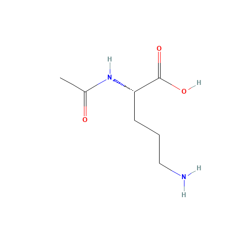 N-ALPHA-ACETYL-L-ORNITHINE (CAS: 6205-08-9) - Chemical Structure and Molecular Formula 
