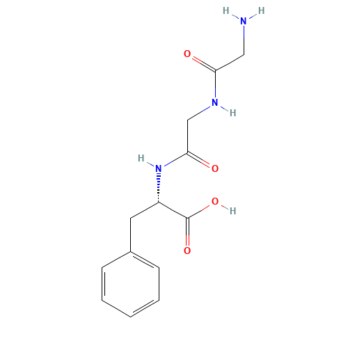 H-GLY-GLY-PHE-OH (CAS: 6234-26-0) - Chemical Structure and Molecular Formula 