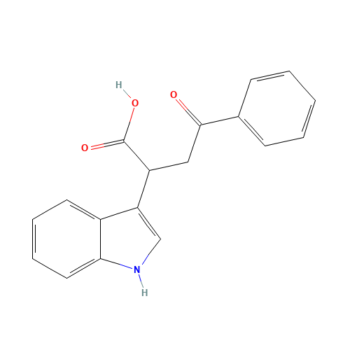 2-INDOL-3-YL-4-OXO-4-PHENYLBUTANOIC ACID (CAS: 6266-66-6) - Chemical Structure and Molecular Formula 