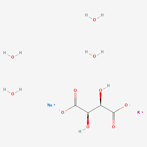 Potassium sodium tartrate tetrahydrate (CAS: 6381-59-5) - Chemical Structure and Molecular Formula 