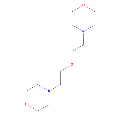 2,2-Dimorpholinodiethylether (CAS: 6425-39-4) - Chemical Structure and Molecular Formula 