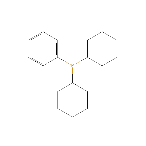 Dicyclohexylphenylphosphine (CAS: 6476-37-5) - Chemical Structure and Molecular Formula 